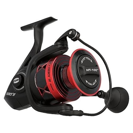 Penn Fierce Iv Spinning Reels, Size 8000 BlackRed, 531, 5 Bearings 30 Drag FRCIV8000
